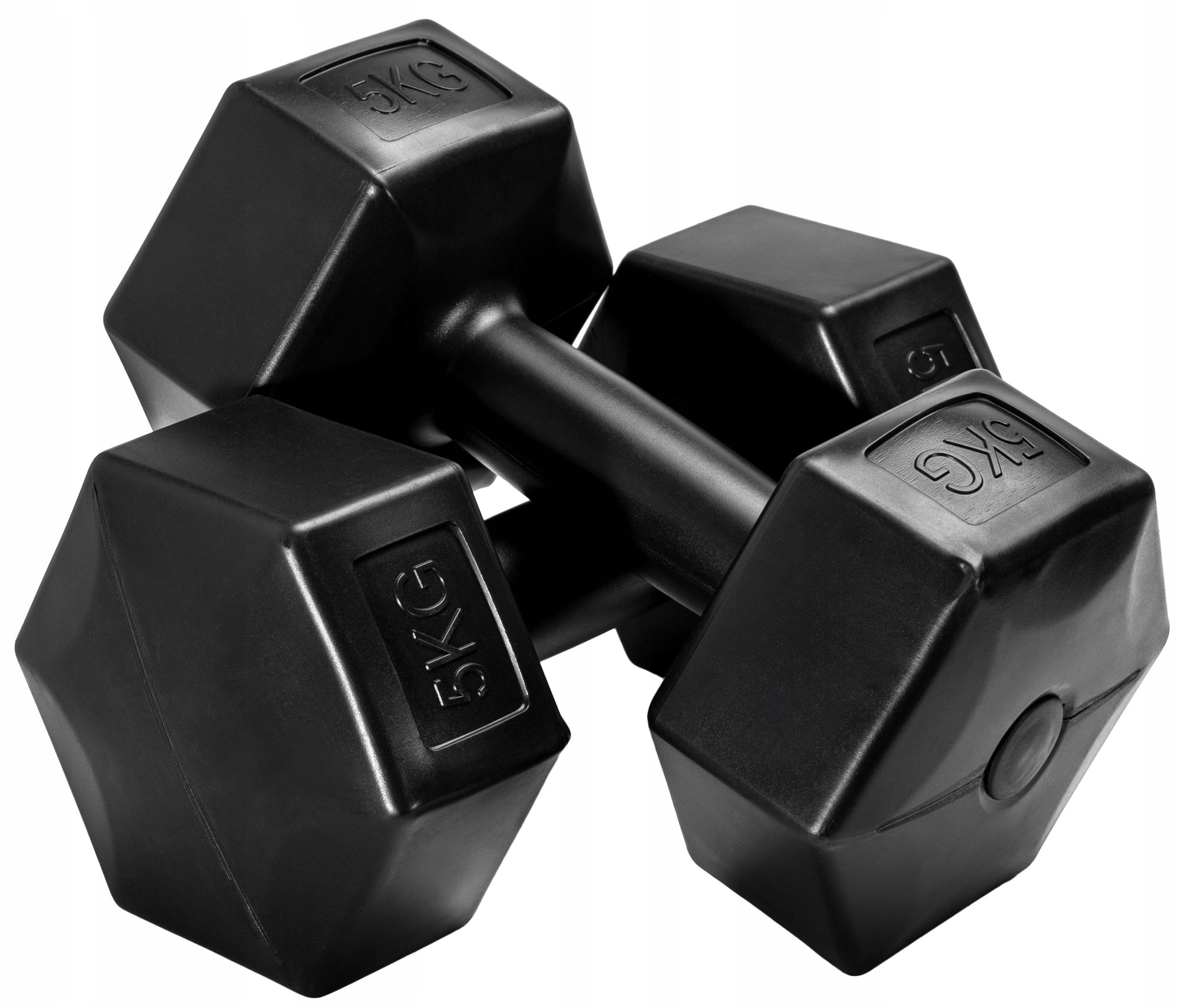 ZESTAW HANTLI HANTELKÓW CIĘŻARKI BITUMICZNE DO ĆWICZEŃ FITNESS HANTLE 2x5kg Model Olimp