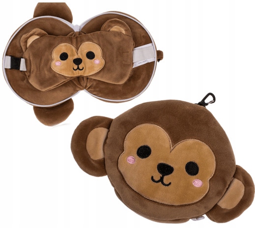 

Mała Poduszka Podróżna i maska na oczy Małpka