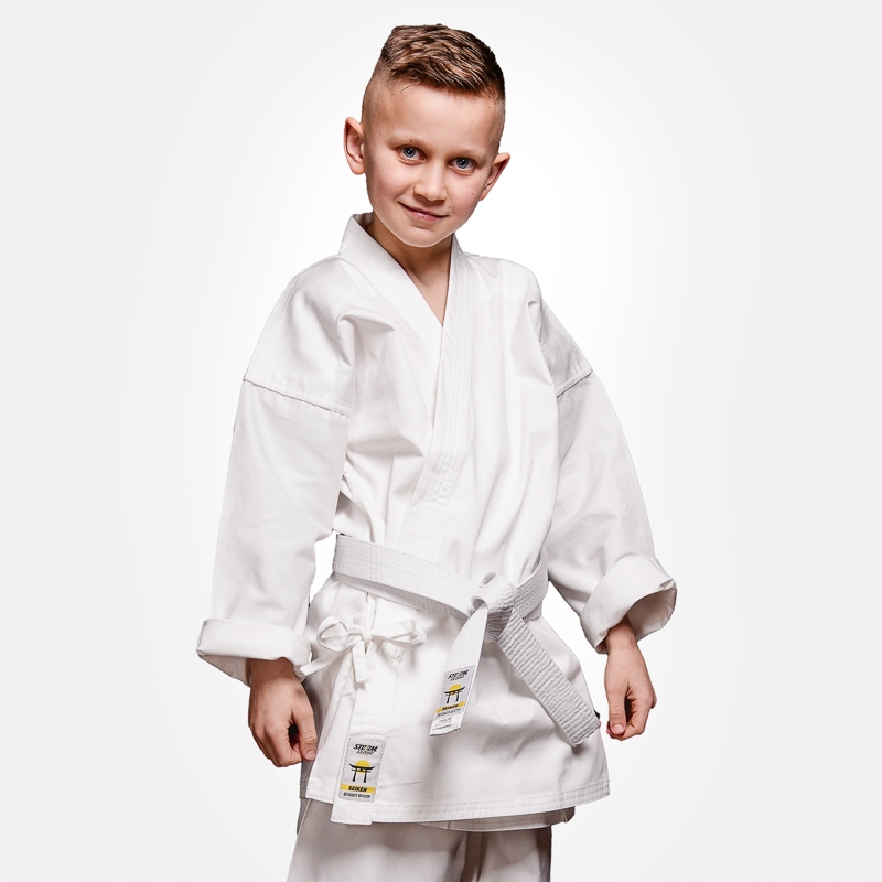 StormCloud Kimono do Karate dla Dzieci Seiken z białym pasem 170
