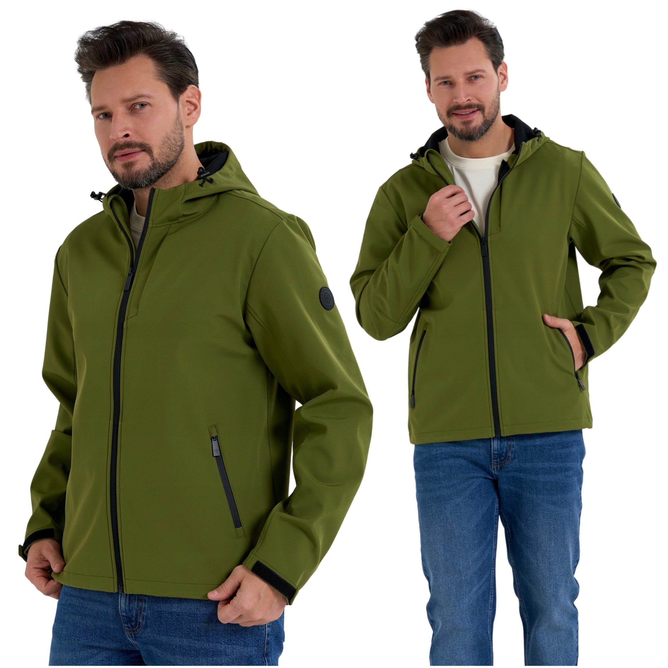 Pánská Softshellová Nepromokavá Bunda Kapuce S Kapsami Na Zip Moraj 3XL