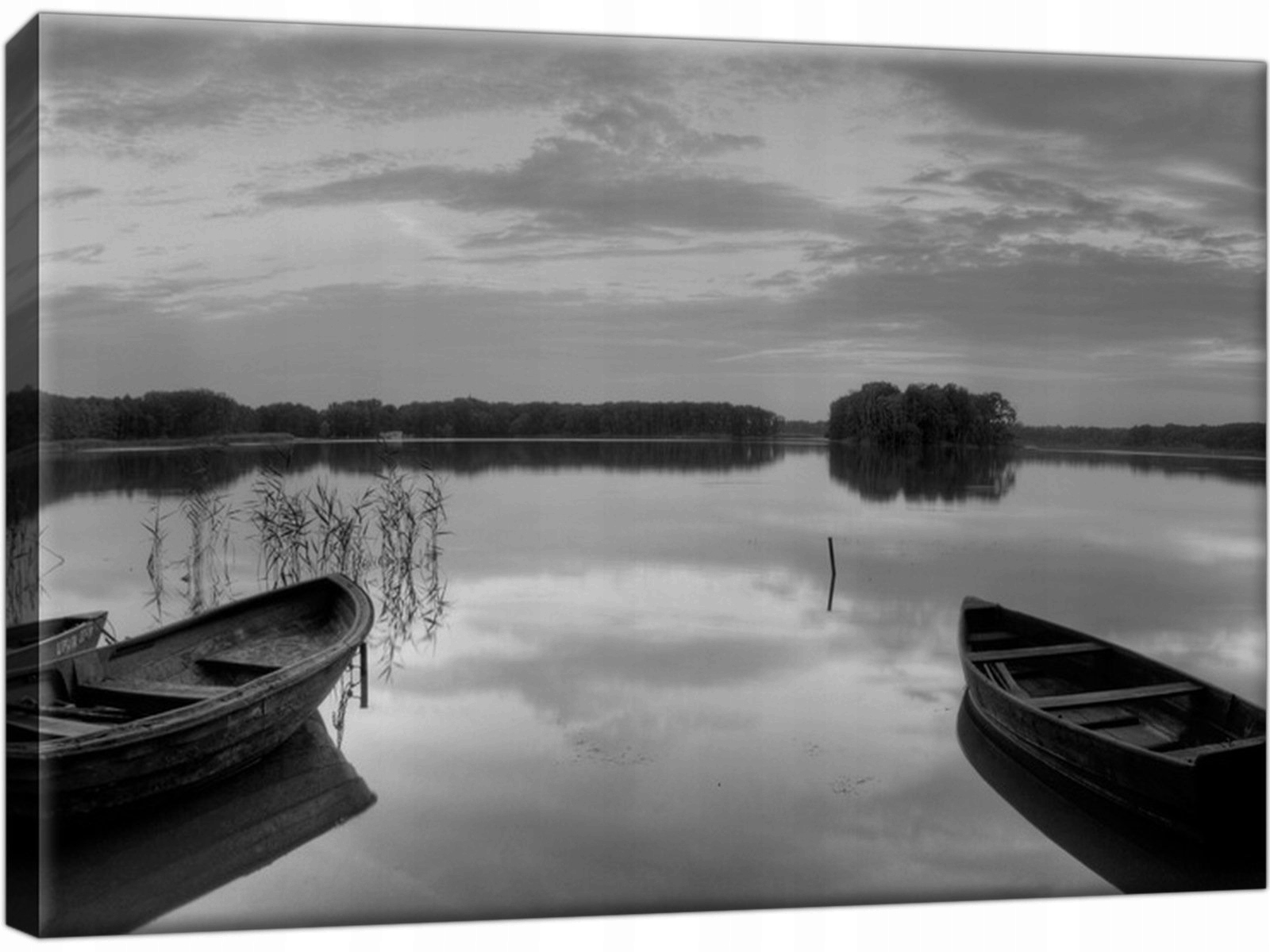 

Tryptyk Jezioro Łódki 30x20 cm Czarno-biały Obraz