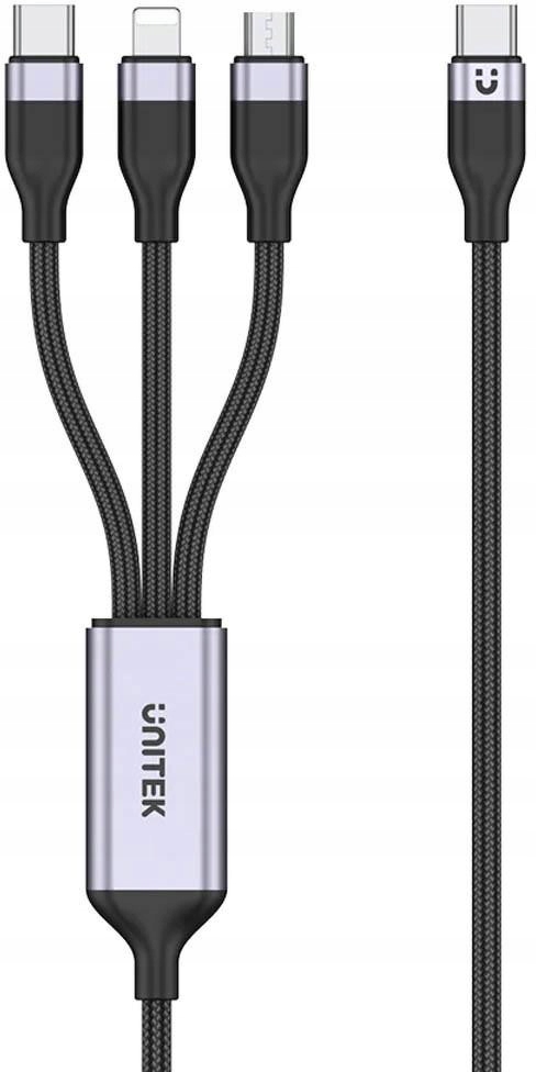 Unitek przewód ładujący Usb 3 w 1 czarny