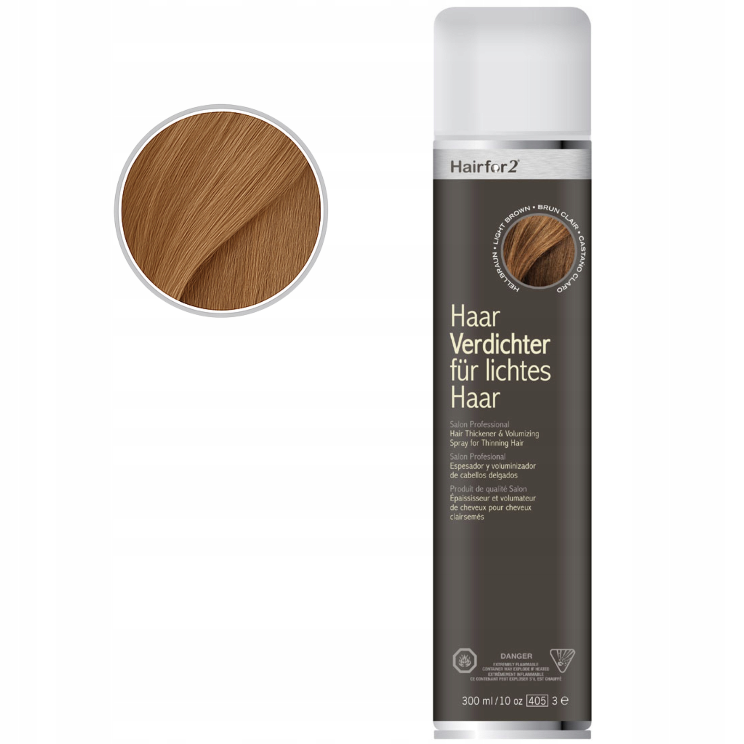 HairFor2 300ml Světle Hnědá Lak na zahušťování vlasů