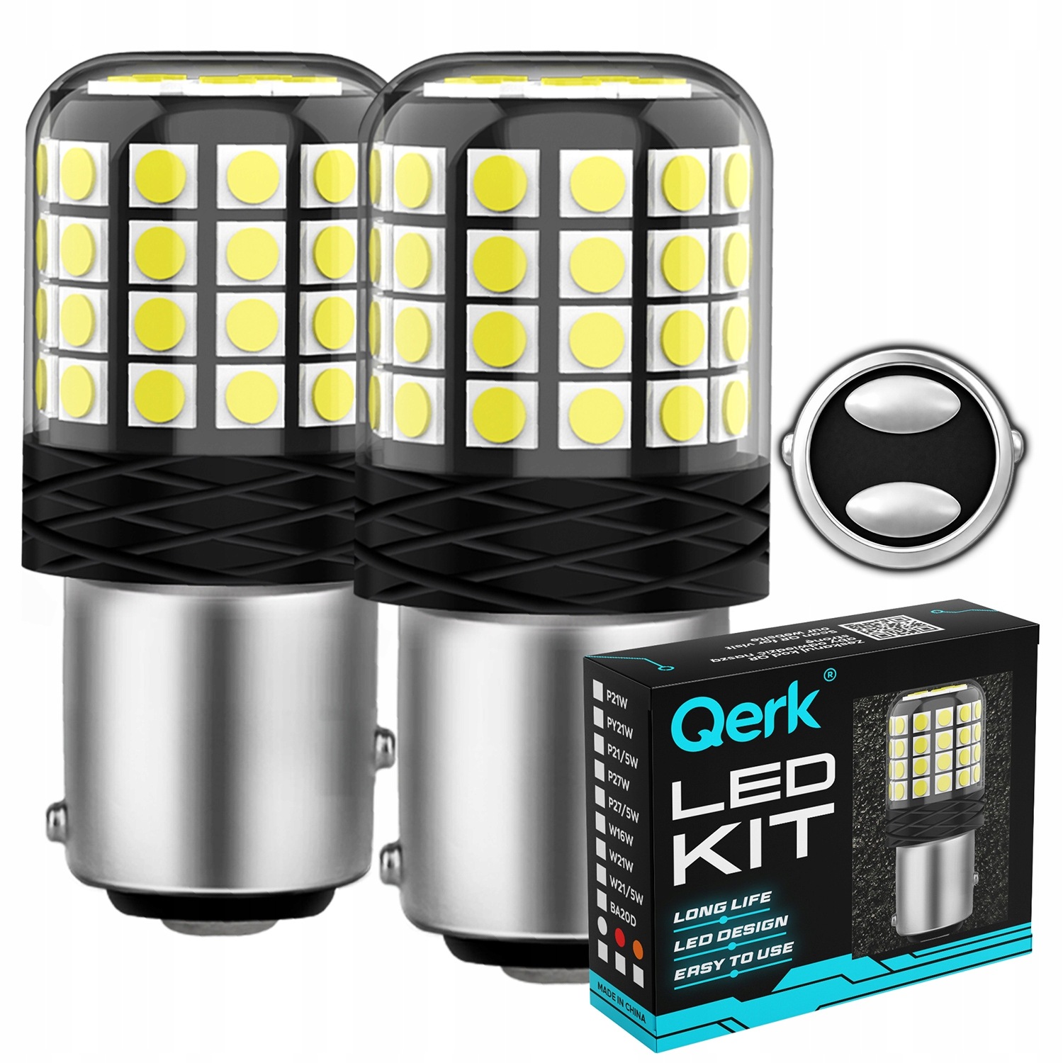 Żarówki Led P21/5W Bay15d Qerk A2200 dwuwłóknowa stop pozycja Canbus komple