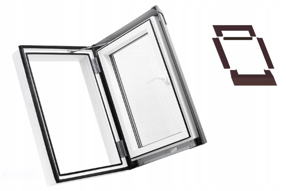 Ciepły wyłaz dachowy Skylight Loft 55x78 cm 2 szyby Lewy kołnierz