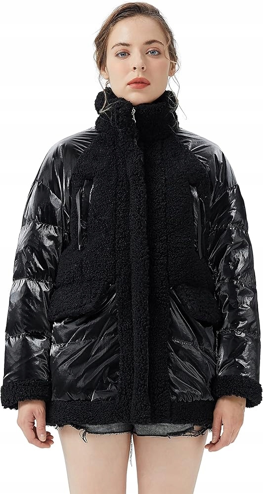 Dámská zimní Zimní Bunda bunda černá, teplá, z přírodního peří bez kapuce vel