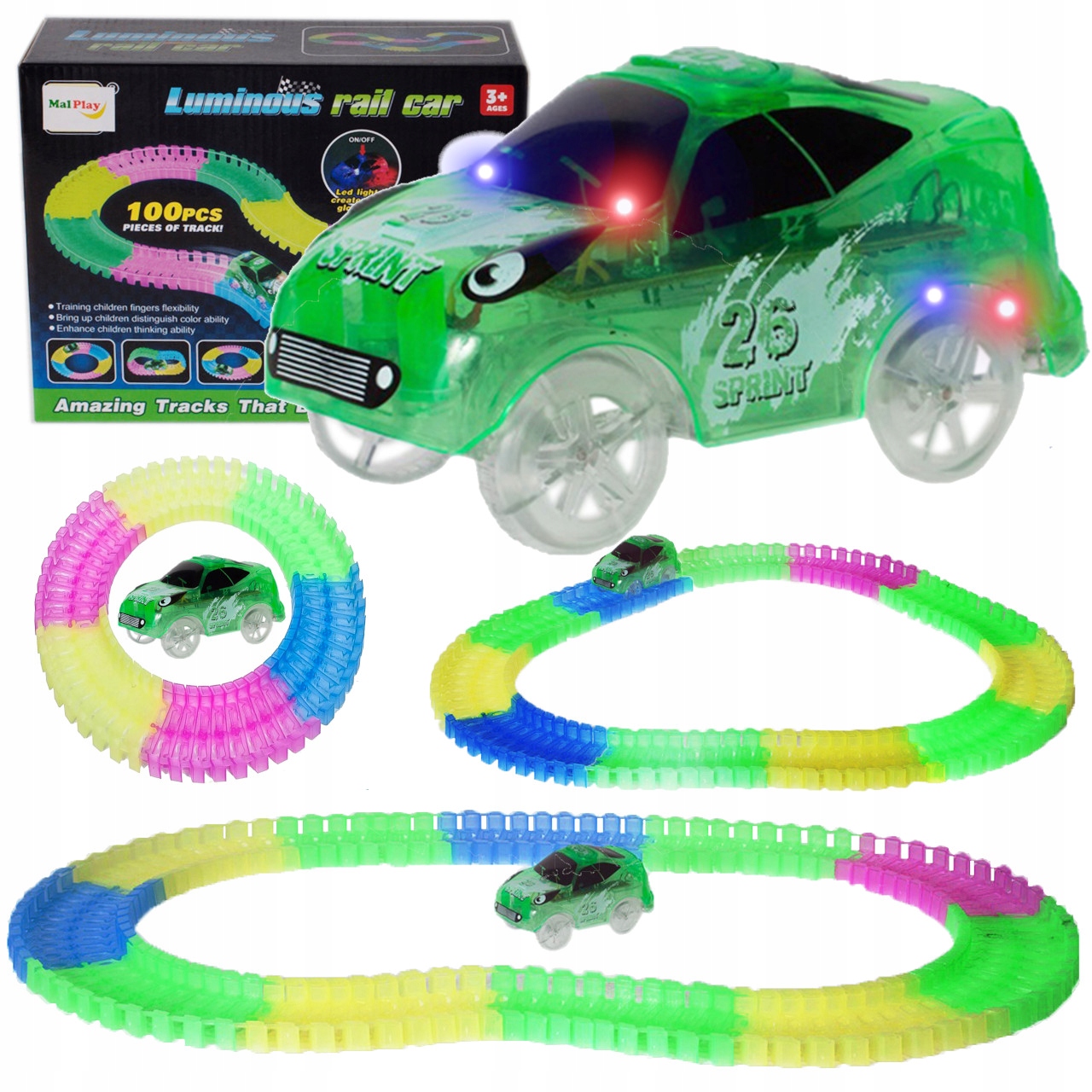 

Tor Samochodowy Świecący 100 el Glow Tracks Auto