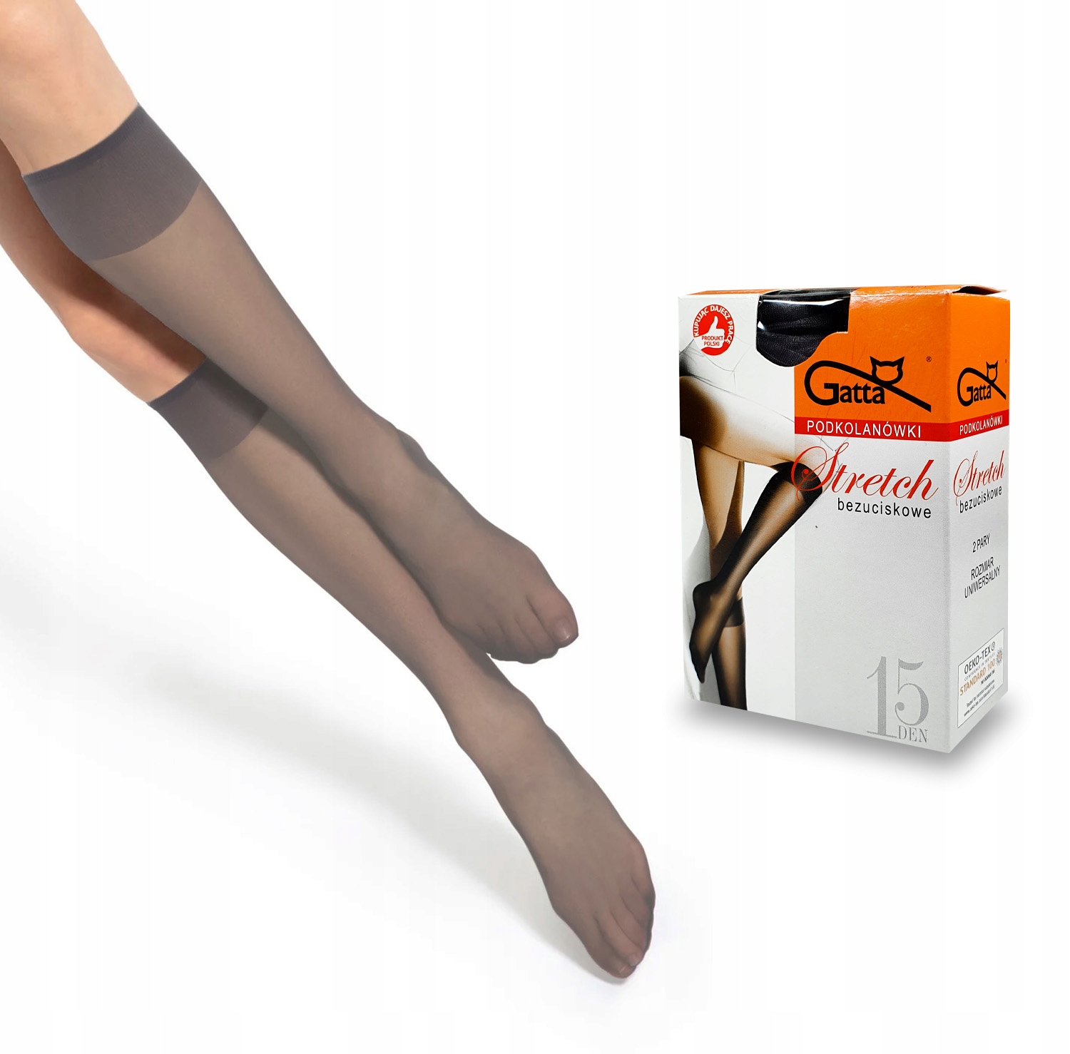 

Podkolanówki 2 pary Gatta Stretch 15DEN grigio