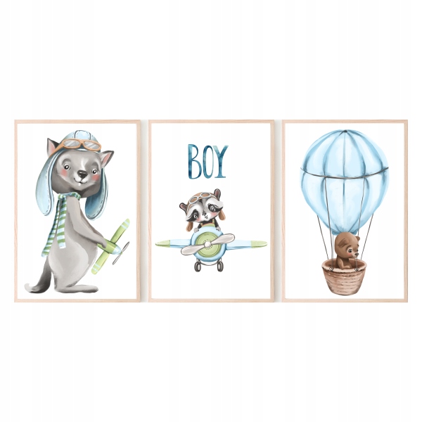 

Zestaw 3 plakaty A3 samoloty balony transport nr.1