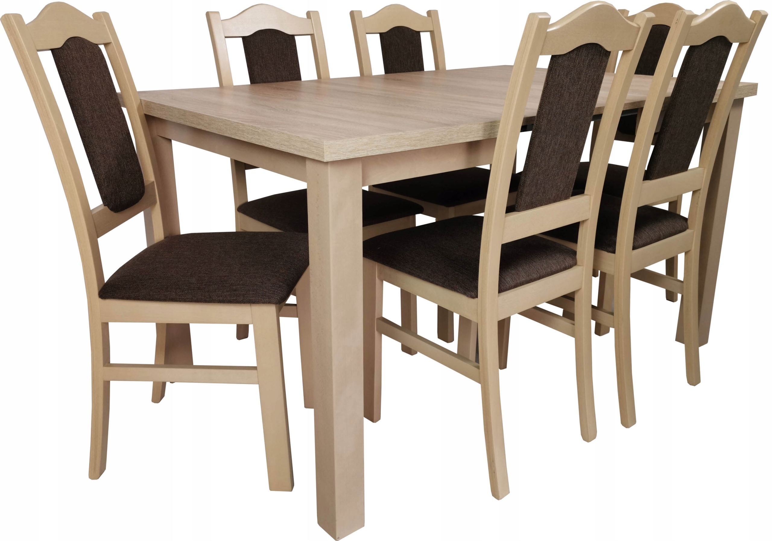 stół 150x80+40 6 krzeseł Paso