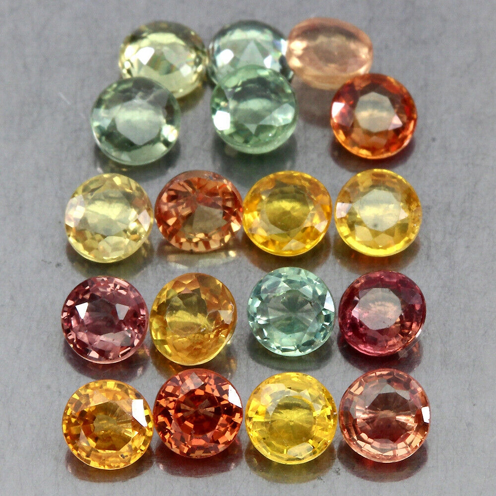 Přírodní kameny safíry Songea 5.13ct 18 kusů