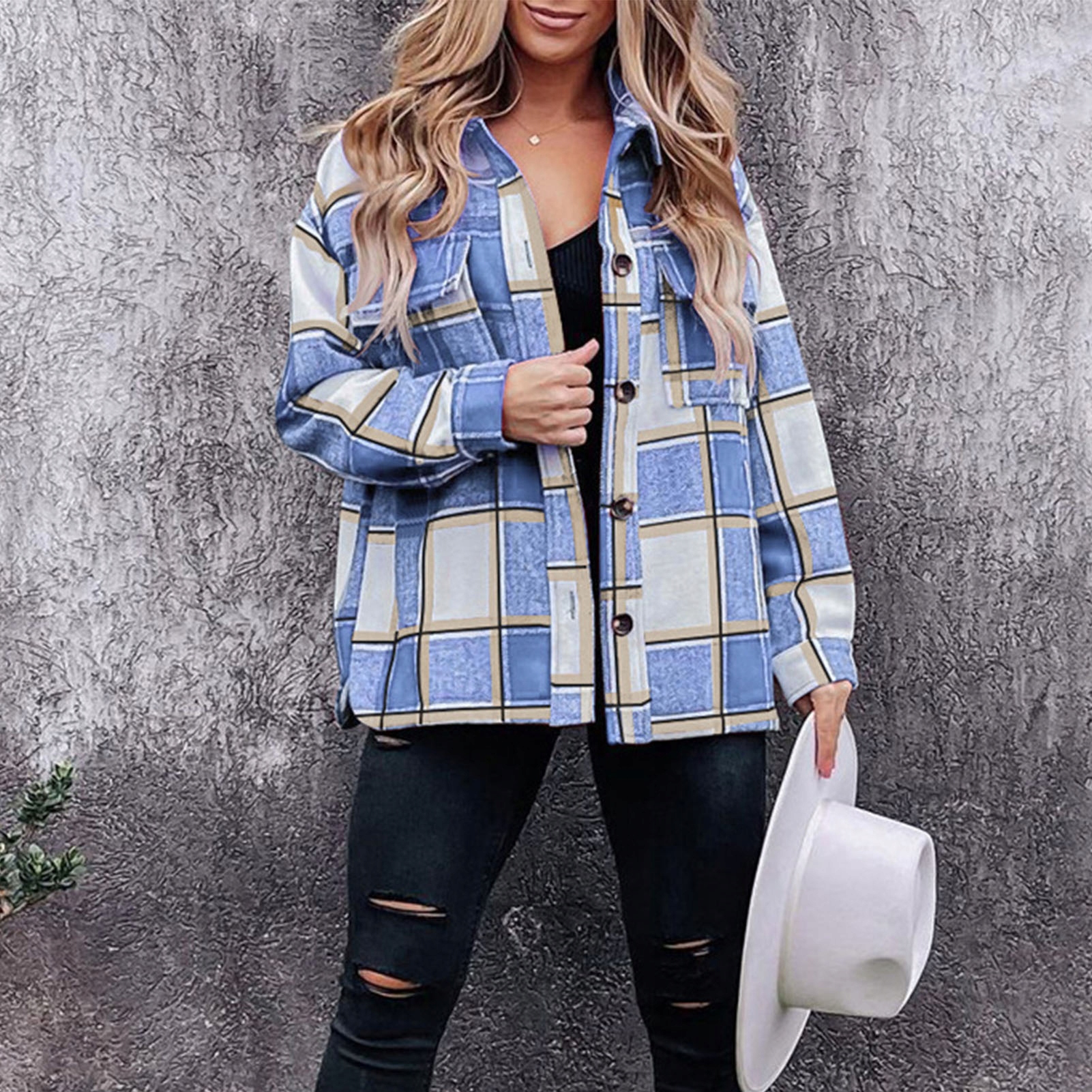 KOSZULA W KRATĘ CIEPŁA OVERSIZE LUŹNA KURTKA XL Marka bez marki