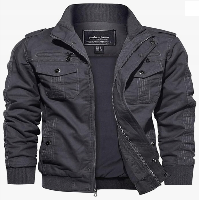 bomber bunda Magcomsen tmavě šedá velikost 3XL větruodolná elegantní