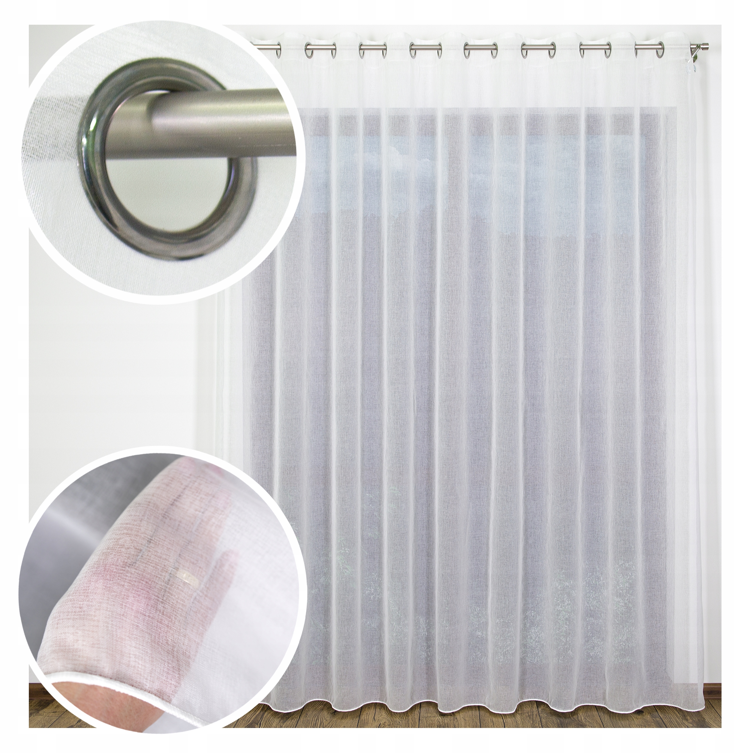 Záclona Japandi Etamina Jana 600x210 Kolečka Hladká S Olovnicí Hotová Salon