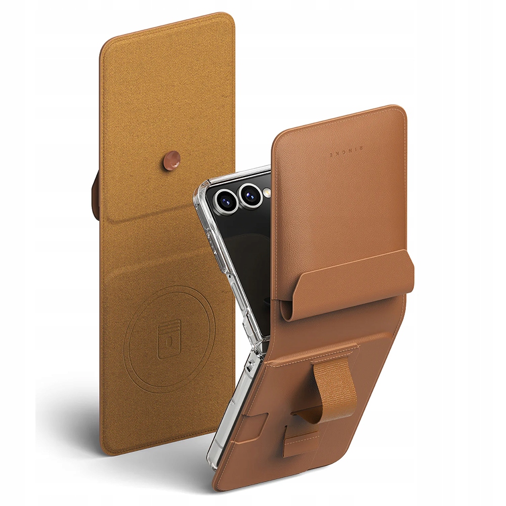 Etui Ringke do Galaxy Z Flip7, FolioGrip Wallet Magnetic, skórzany portel