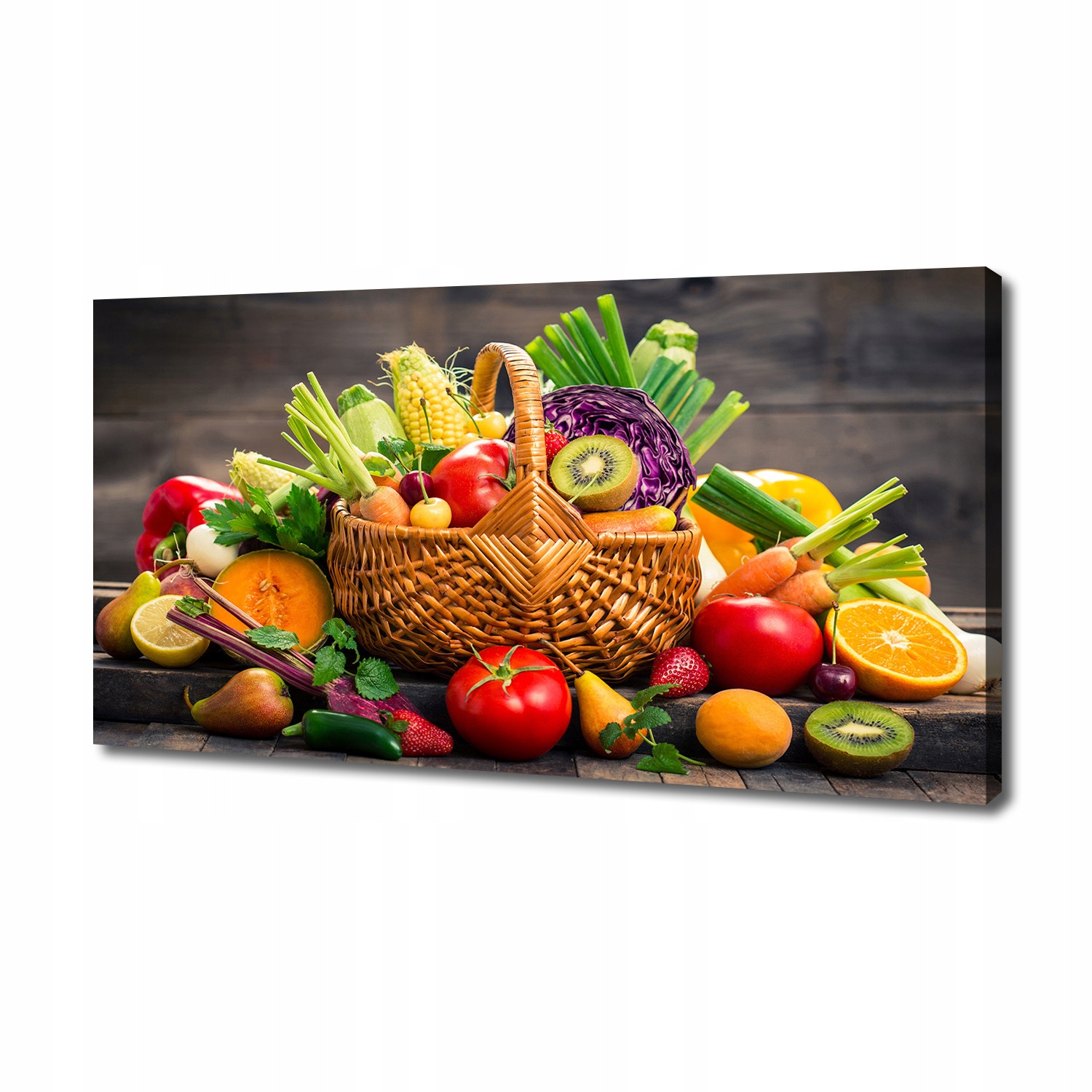 

Foto obraz na płótnie Kosz warzyw owoców 140x70 cm