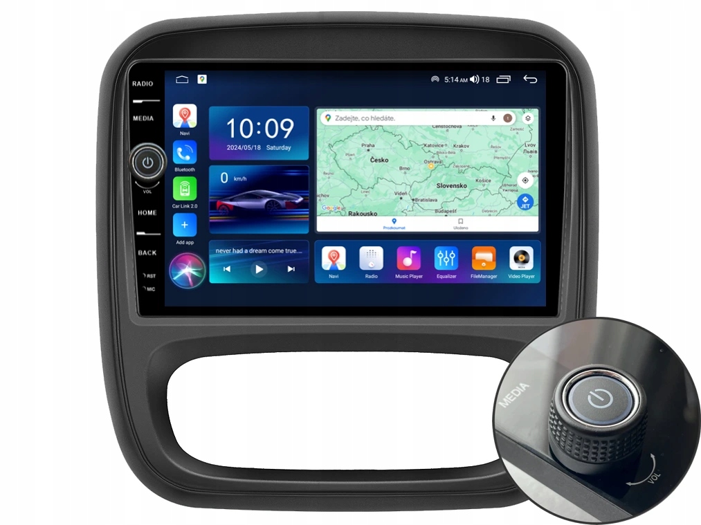 Everest 2DIN autorádio EVE26 Android, Renault Trafic III Opel Vivaro B