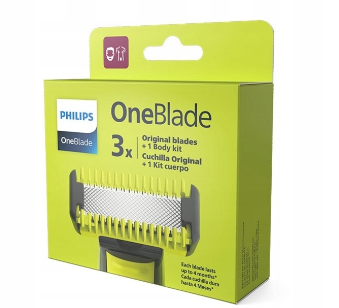 Philips OneBlade QP630 Vyměnitelné břity pro originální holicí strojky 3 nástavce