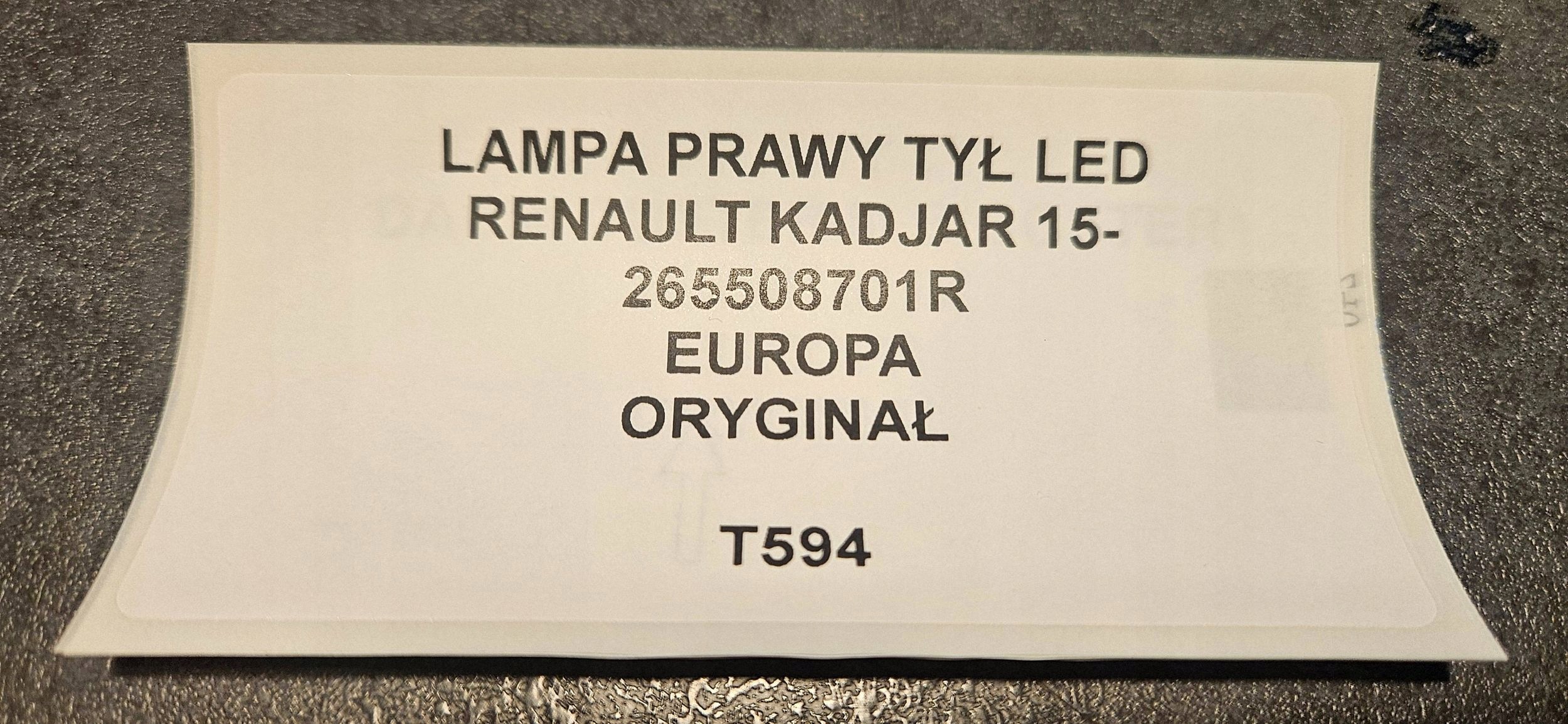 licht hinten rechts seite Renault Kadjar 265508701R