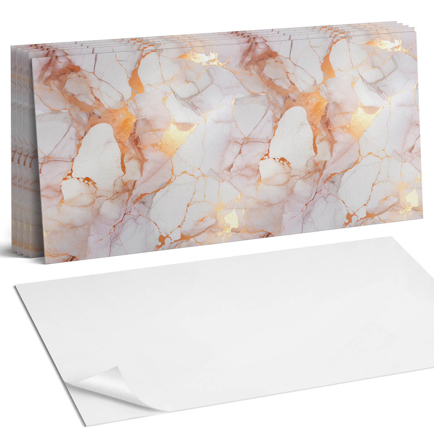 Samolepiace Pvc dlaždice Vzor elegantného mramoru s vlascami 6 x 60 x 30 cm