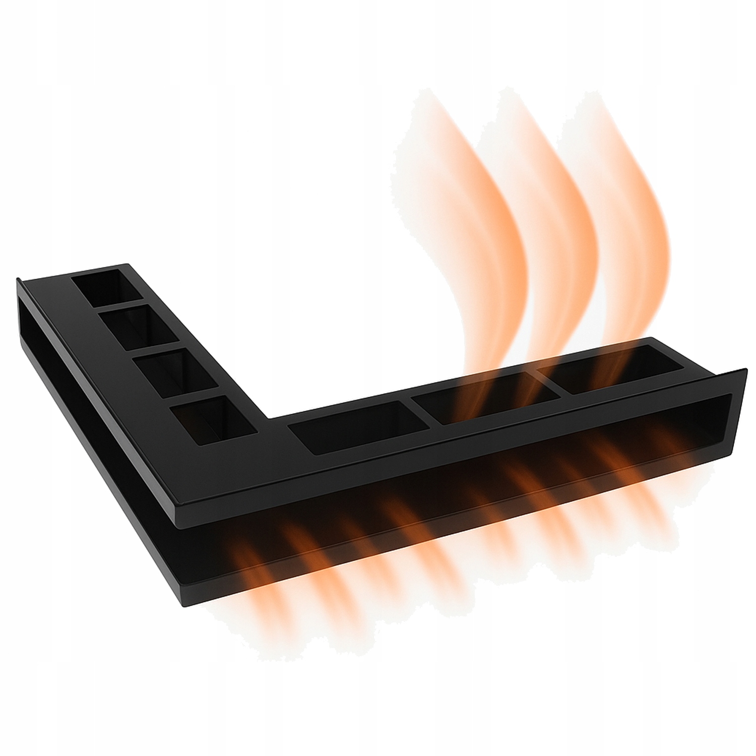 Krbová mřížka 600x400x90 Pravá Luft Rohová větrací černá