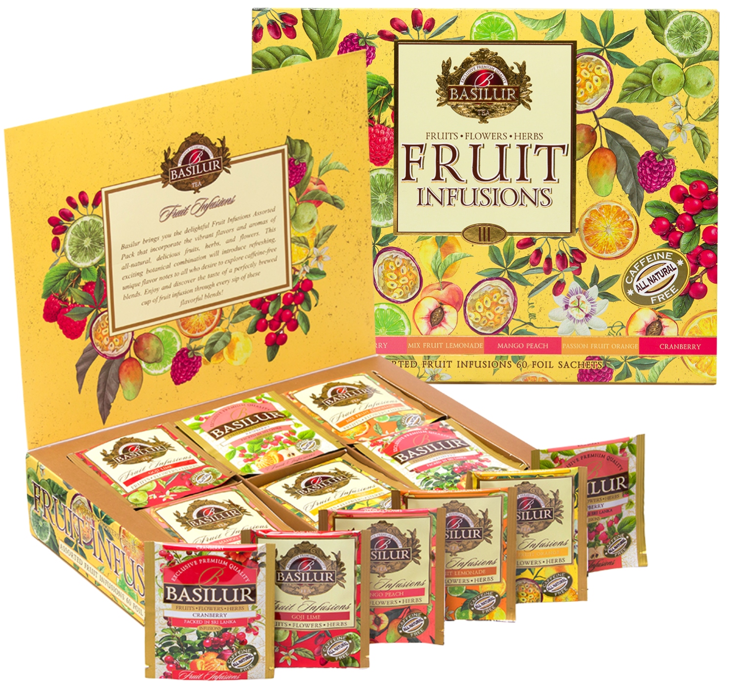 Basilur Fruit Infusions III zestaw herbat owocowych 6 Smaków 60 torebek