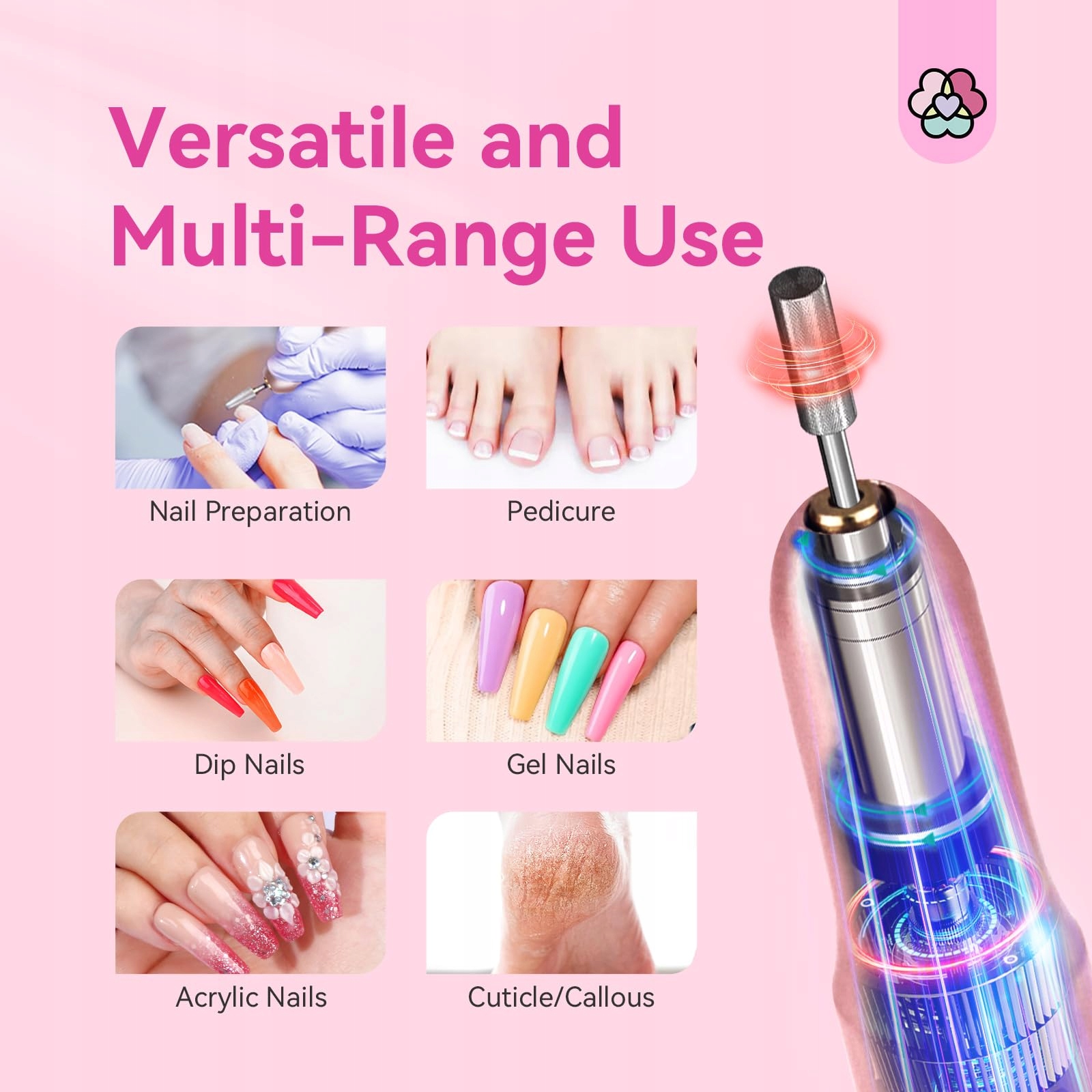 SAVILAND Profesjonalna Frezarka Do Paznokci 7w1 Zestaw Do Manicure Pedicure — miniatura 8