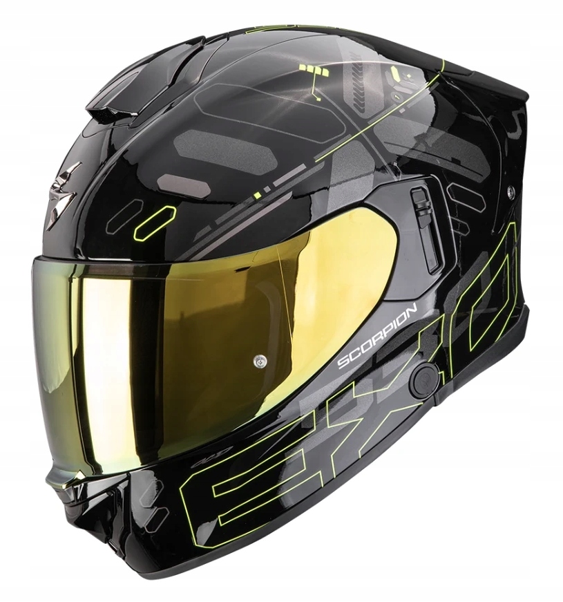 Scorpion EXO-530 Air Fond Black Neon Yellow integrálna prilba s blendou XL