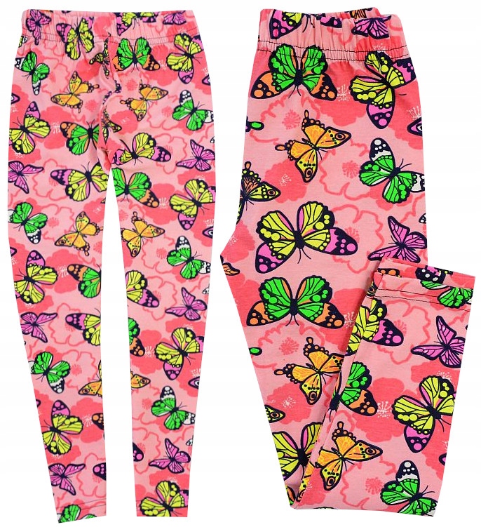 

Getry Legginsy Róż Neonowe motylki 110 H001E