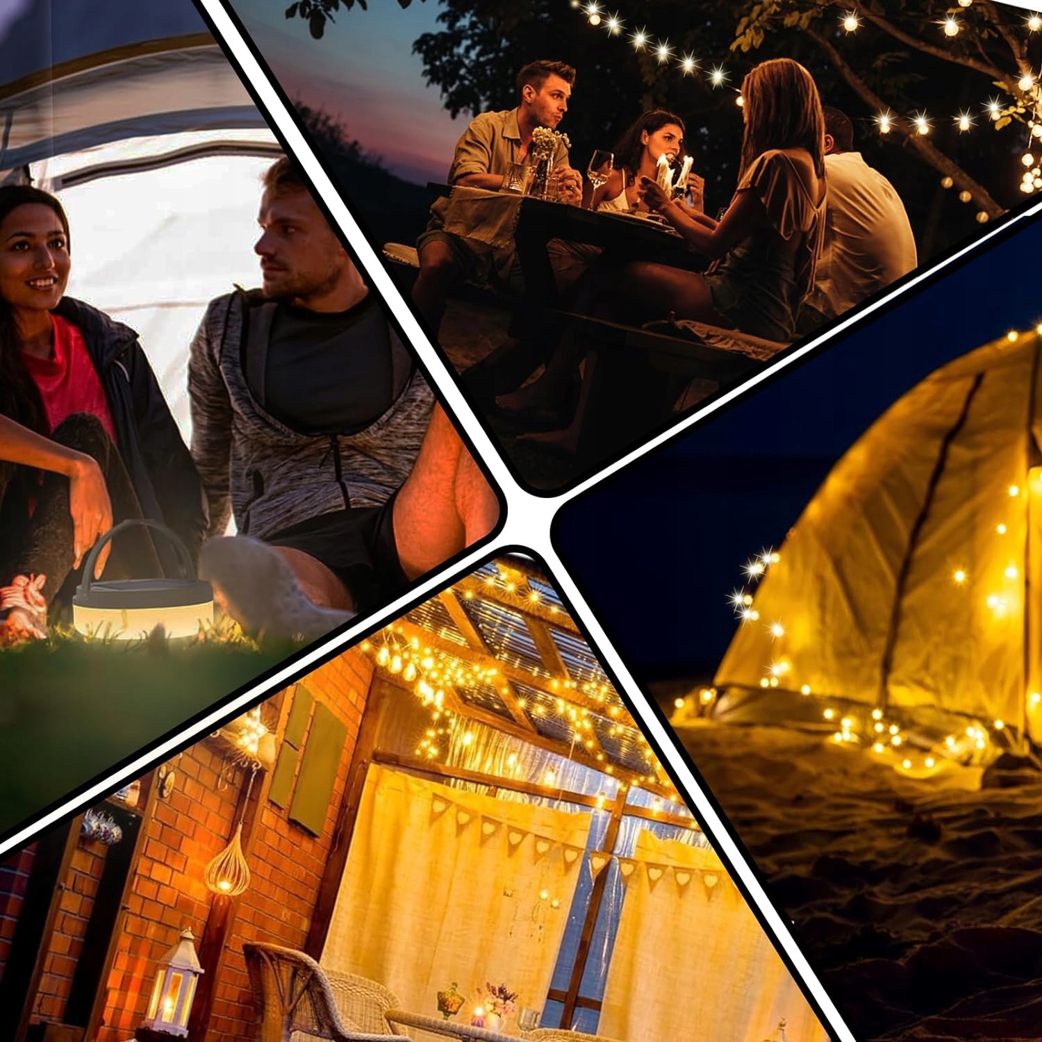 OŚWIETLENIE NAMIOTU KEMPINGOWEGO LED CIEPŁE ŚWIATŁO + BIAŁE ŚWIATŁO 1800MAH Marka bez marki