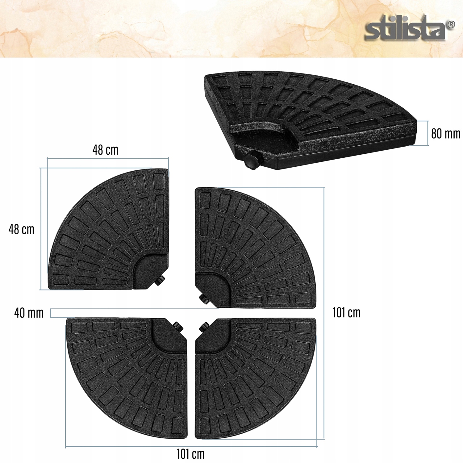 STOJAK PODSTAWA POD PARASOL OGRODOWY OBCIĄŻNIK Kolor czarny