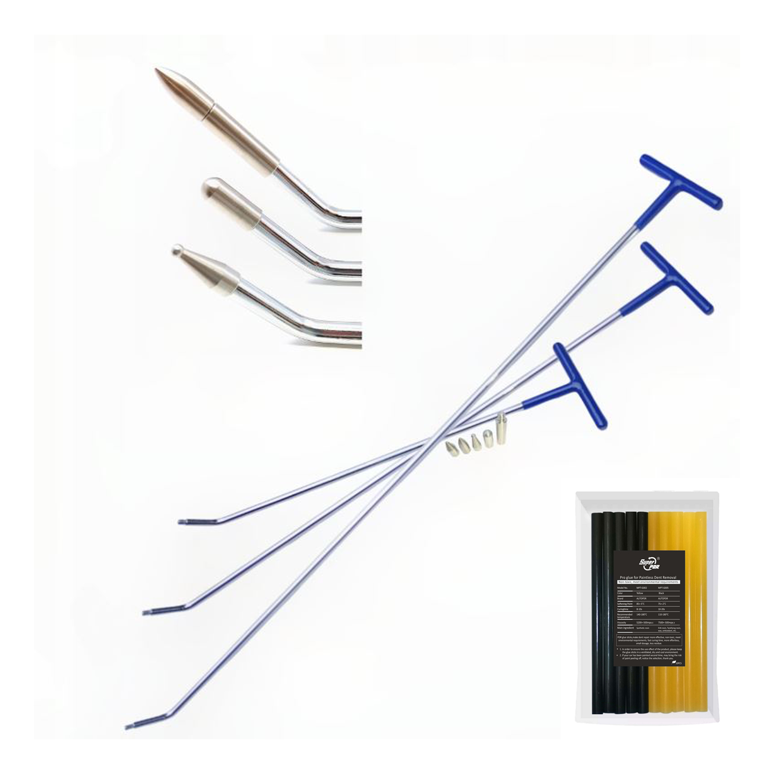 Drôty Pdr sada na vyťahovanie záhybov, vymeniteľné hlavice lepidlo pdr