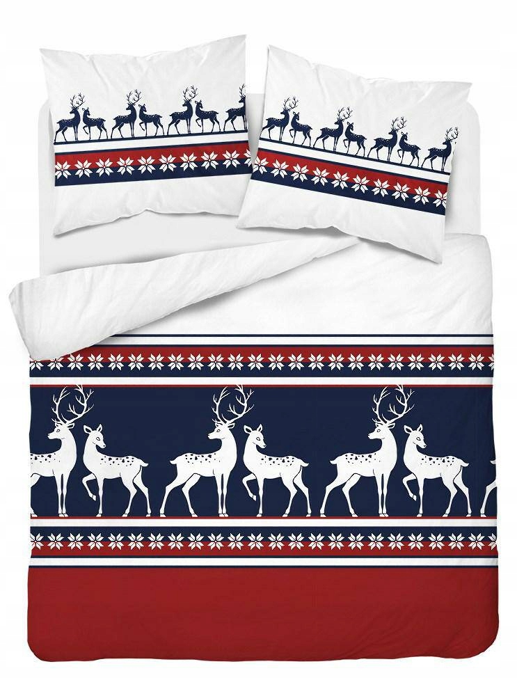 

Pościel flanelowa 220x200 Świąteczna Granatowa Cze