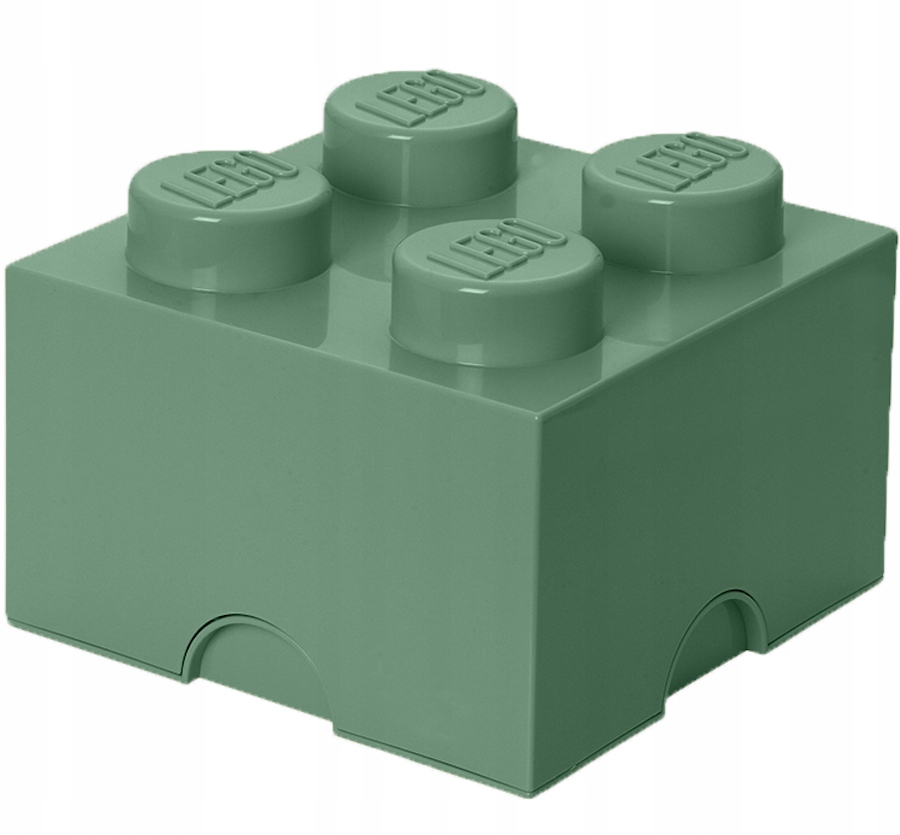 Lego Pojemnik Klocek 4 Kontener 2x2 Brick 25 CM Pudło Sorter Oliwkowy