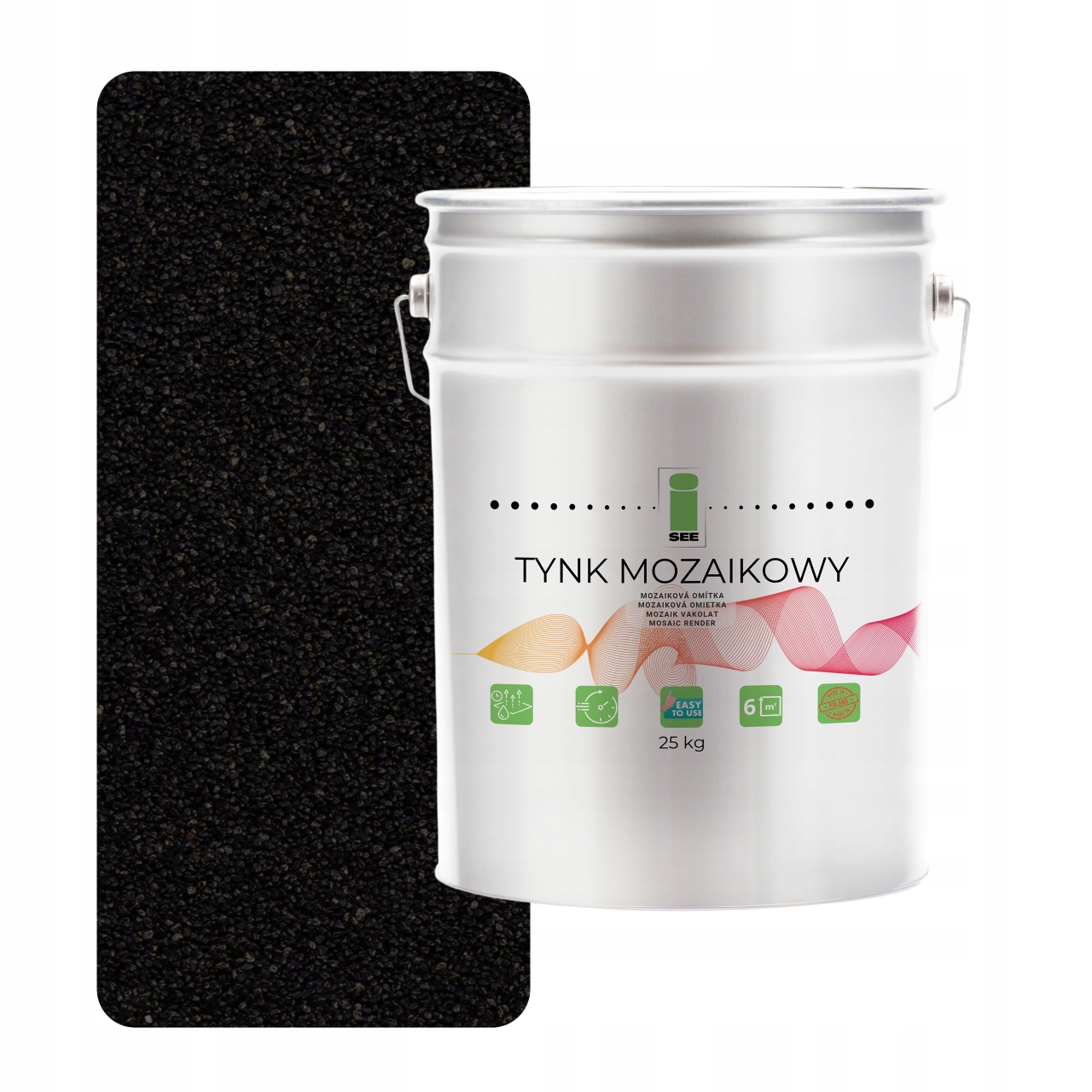 Tynk Mozaikowy Czarny Żywiczny Marmolit Mrozoodporny Mozaika 25Kg Premium
