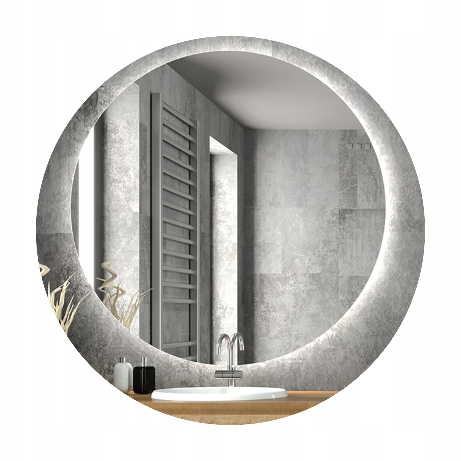 Zrkadlo s Led podsvietením okrúhle brúsené 50 cm bez rámu