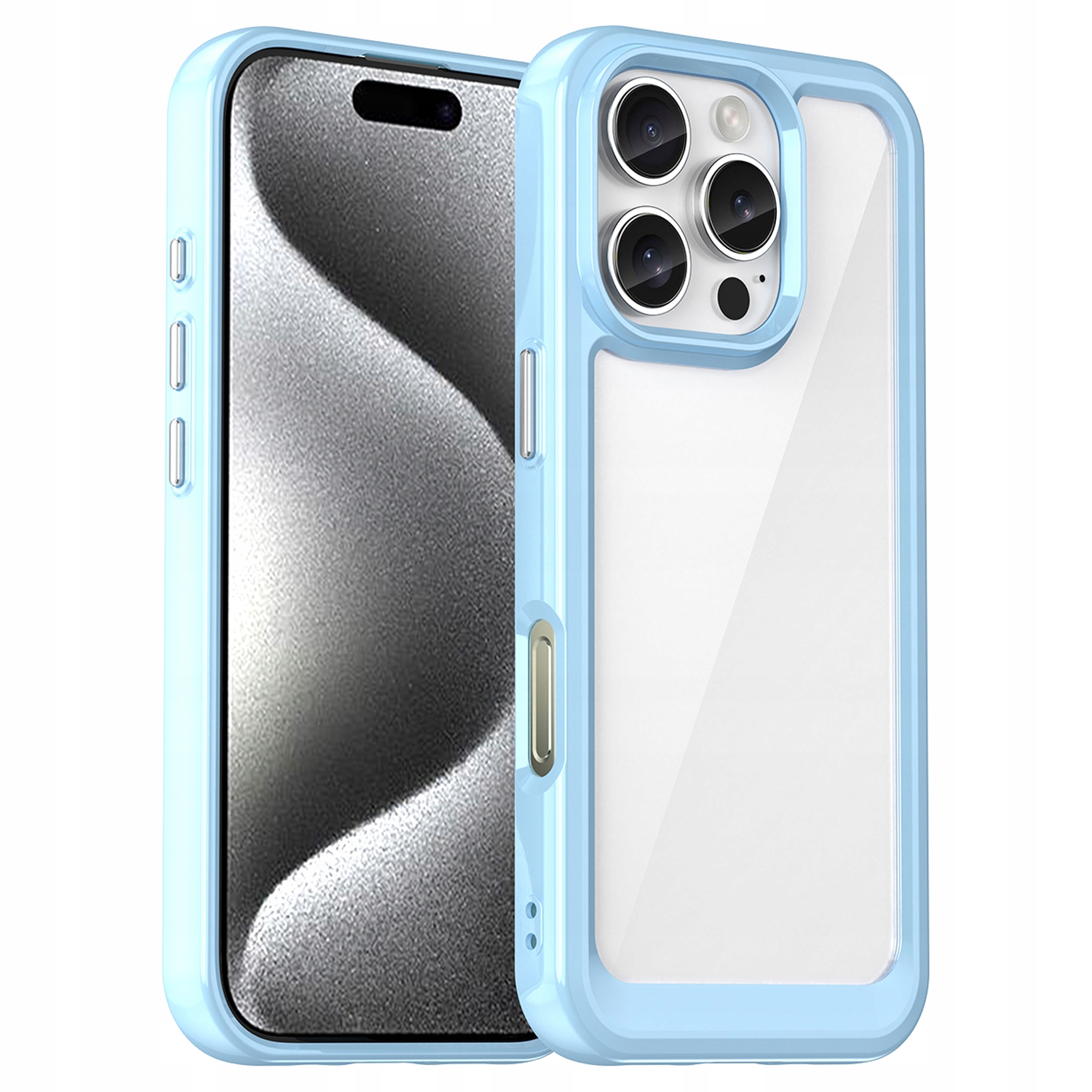Etui Outer Space Case z żelową ramką do iPhone 16 Pro niebieskie Hurtel