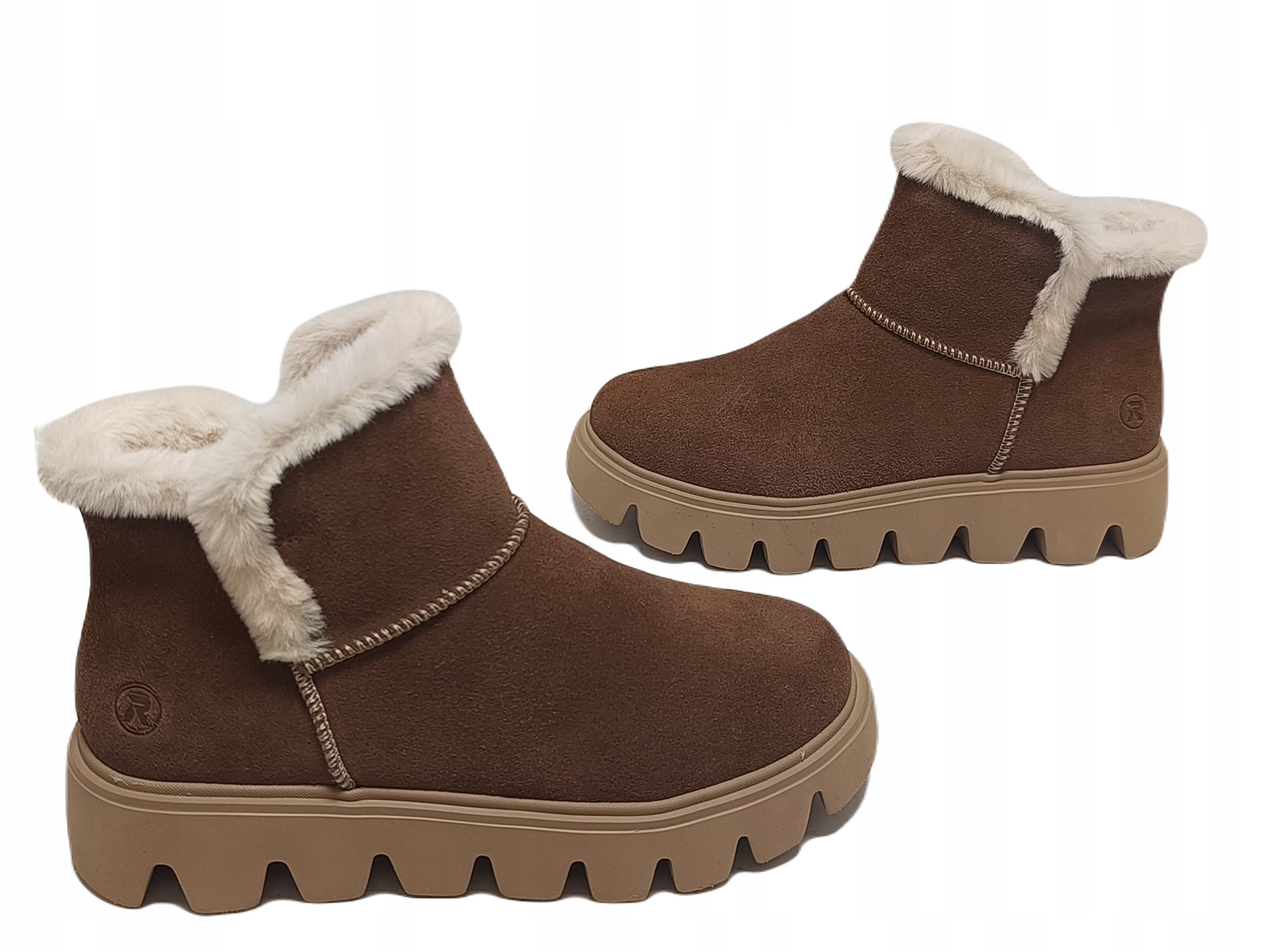 Kotníkové Boty z vlněné kůže Rieker Revolution W2071-20 Bronz r38