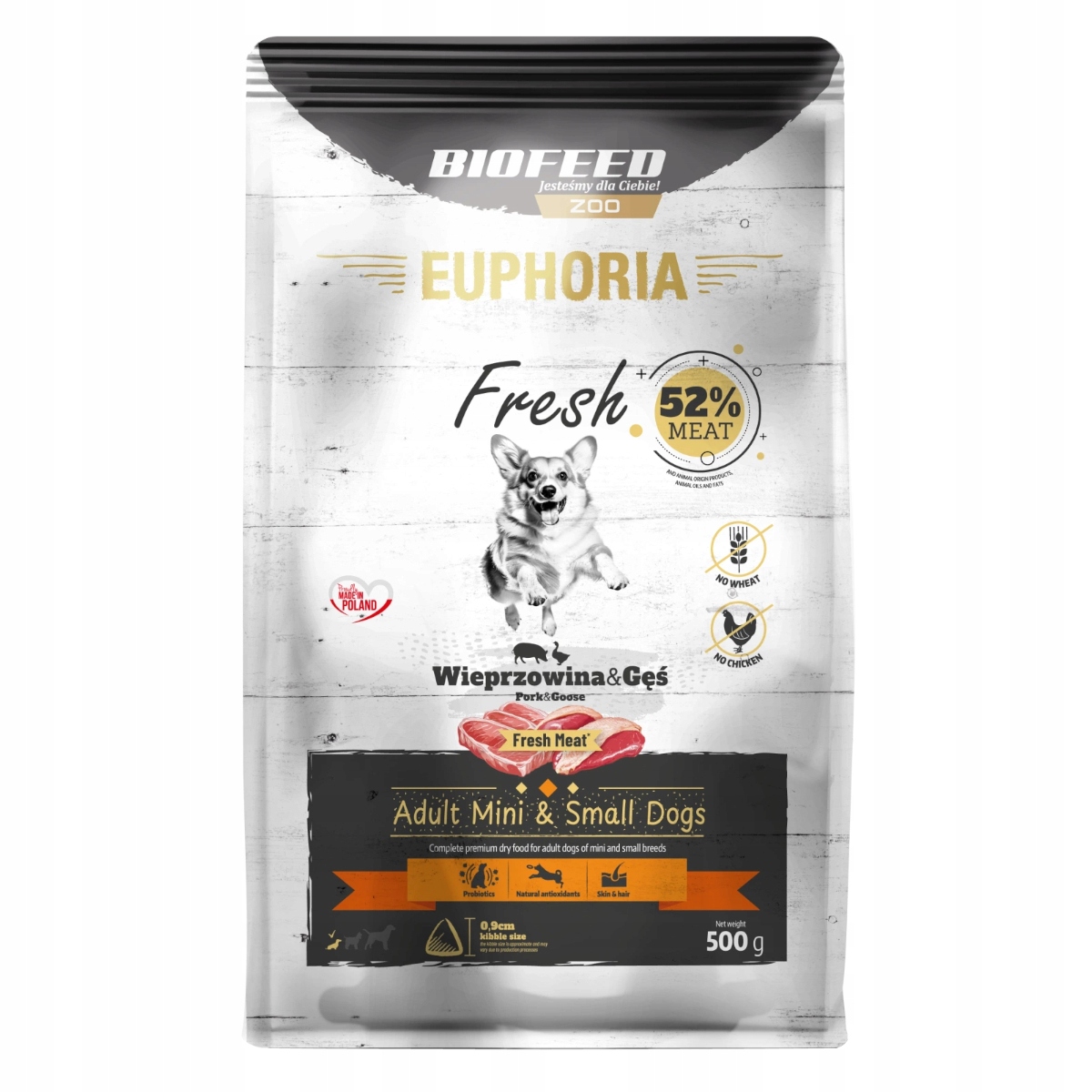 Levně Biofeed Euphoria čerstvé maso pro dospělé vepřové/husí 0,5 kg