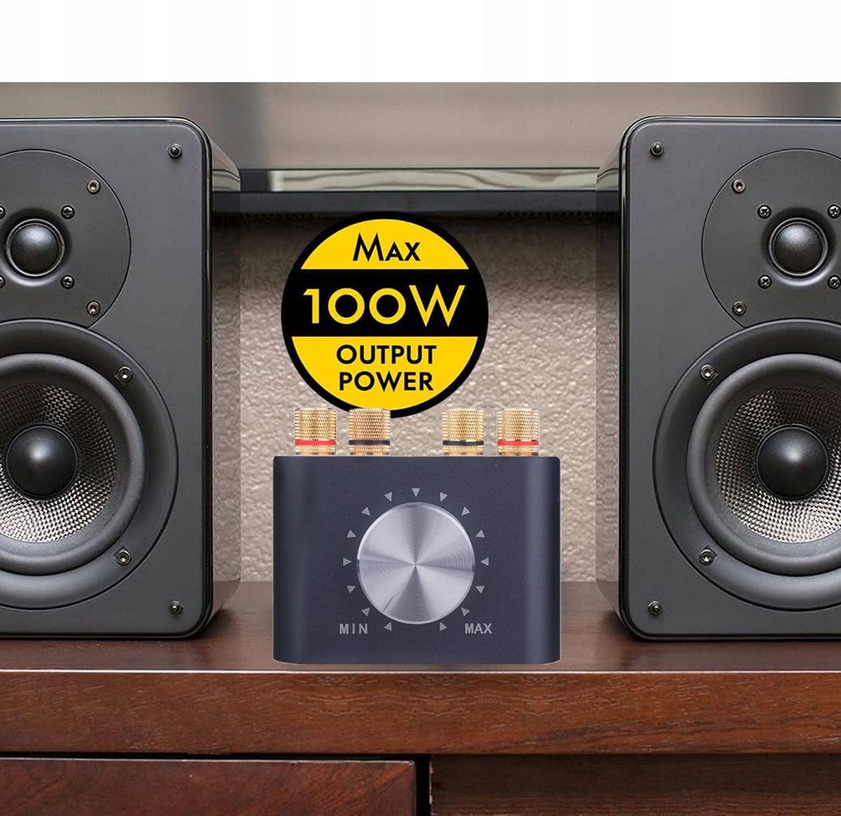 Wzmacniacz BT AUX USB 100W RMS Karta Dźwiękowa Odbiornik Bluetooth DAC US Kolor czarny