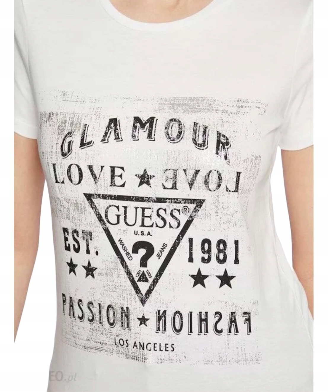 Guess Tričko W3RI62 JA900 Bílé Regular Fit M