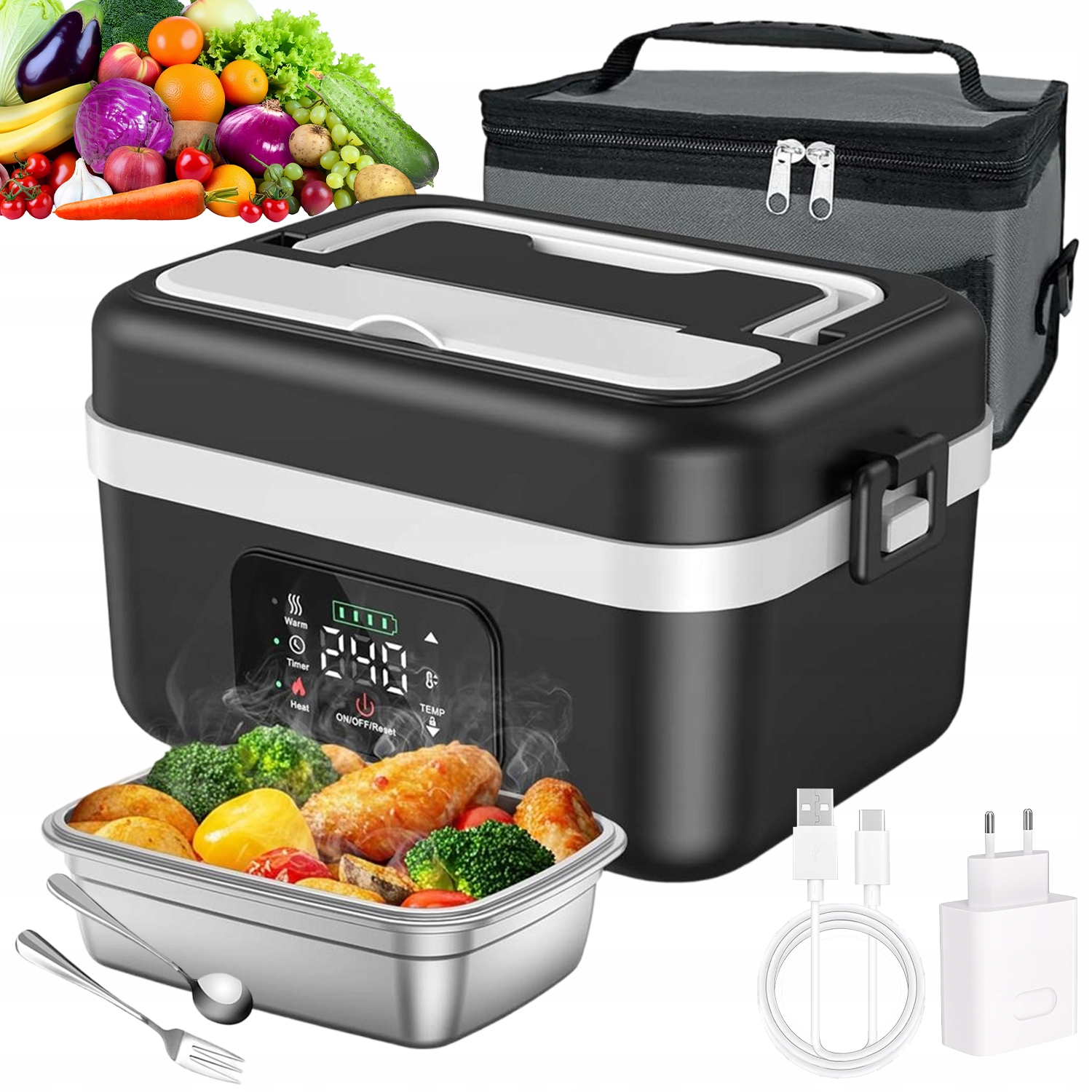 Elektrický Obědový Box, Termoska Na Jídlo 1L 5V/9V/12V Termotaška