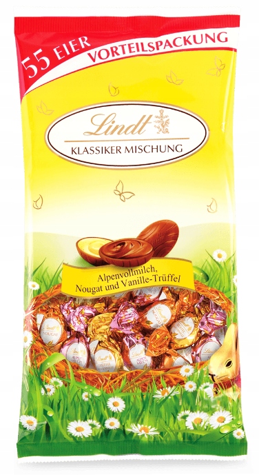 Levně Lindt Čokoládová vajíčka Mix 3 příchutě 55 ks 288 g