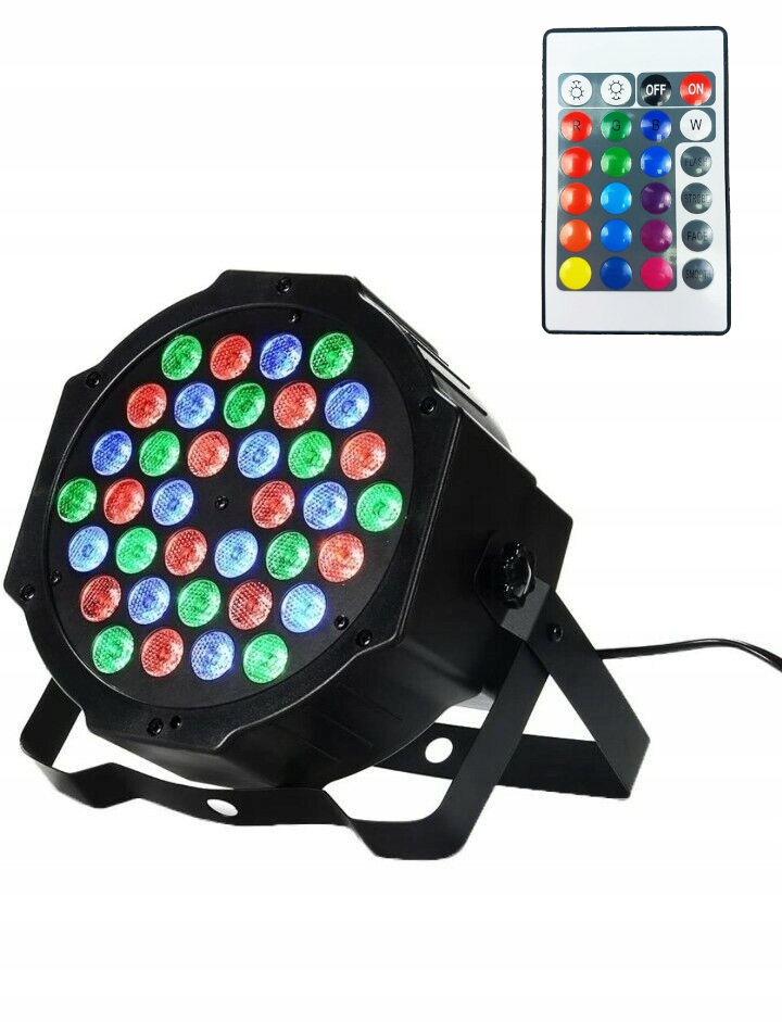 PROJEKTOR LED RGB KOLOROFON 36 LED PROJEKTOR LASEROWY LAMPA RGB + PILOT Stan opakowania oryginalne