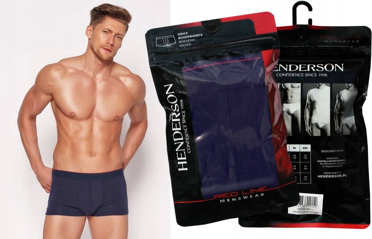 

Henderson Mens Bokserki Red Line 18724 Granat XL