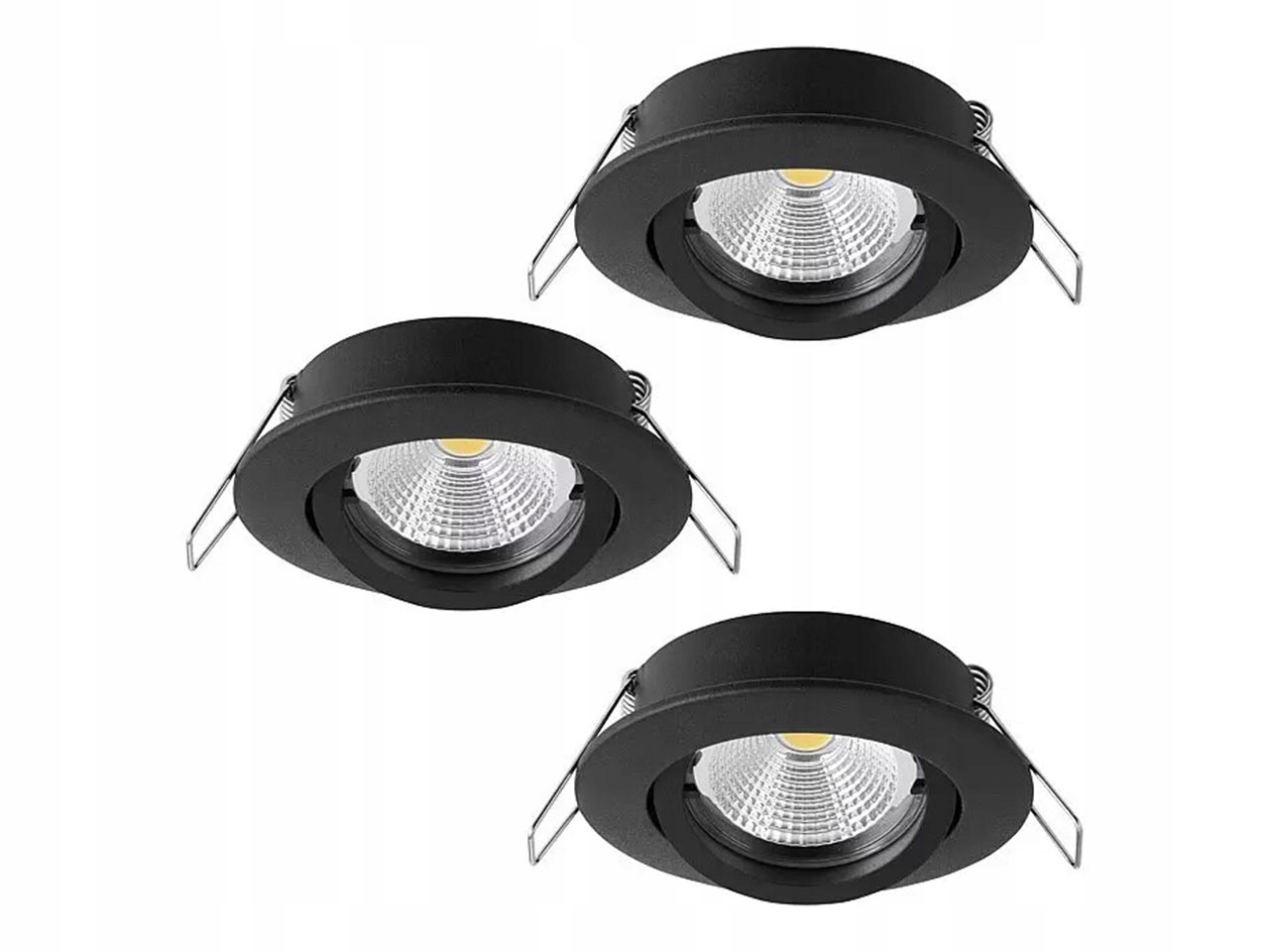 Sada kulatých Led zapuštěných svítidel Tedo 1, 14,4 W, černá, teplá bílá