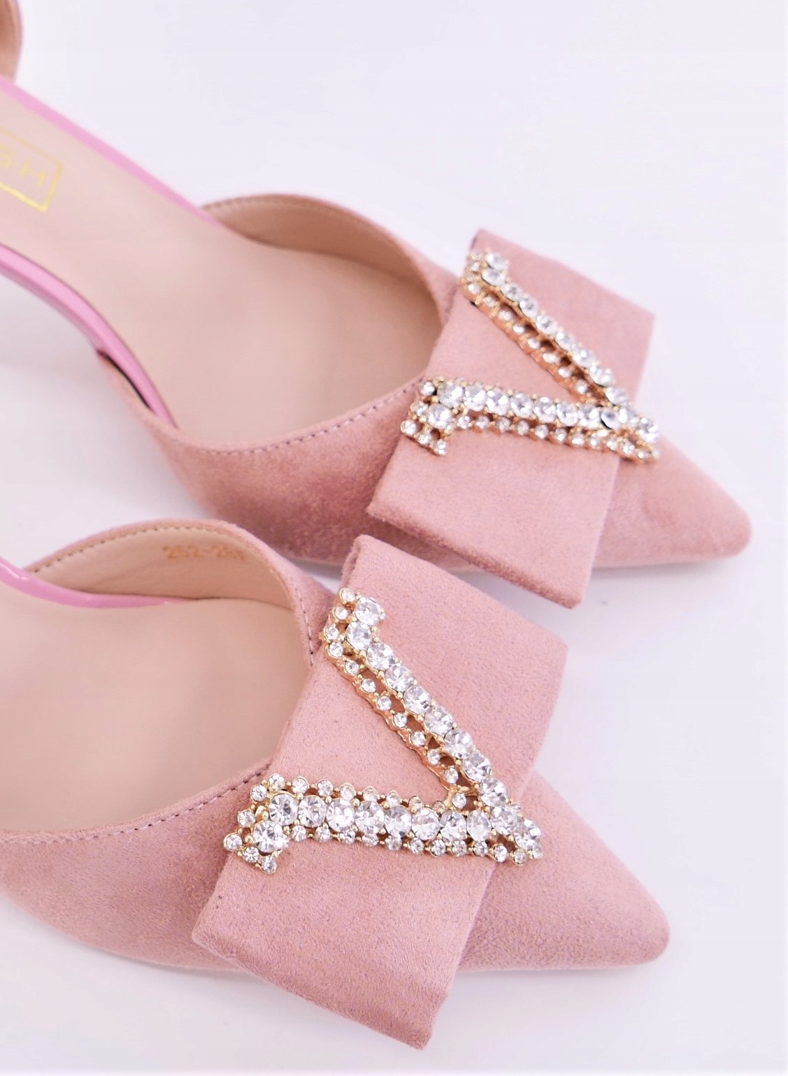 MOLO RÓŻOWE ZAMSZOWE SZPILKI Z CYRKONIAMI R36 Rozmiar 36