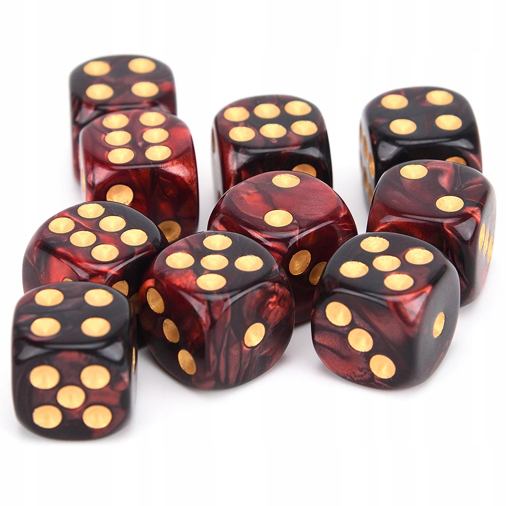 ZESTAW 5 KOSTEK K6 RPG KOŚĆ SZEŚCIOŚCIENNA RUBINOWA 1,1 CM Liczba ścian 6