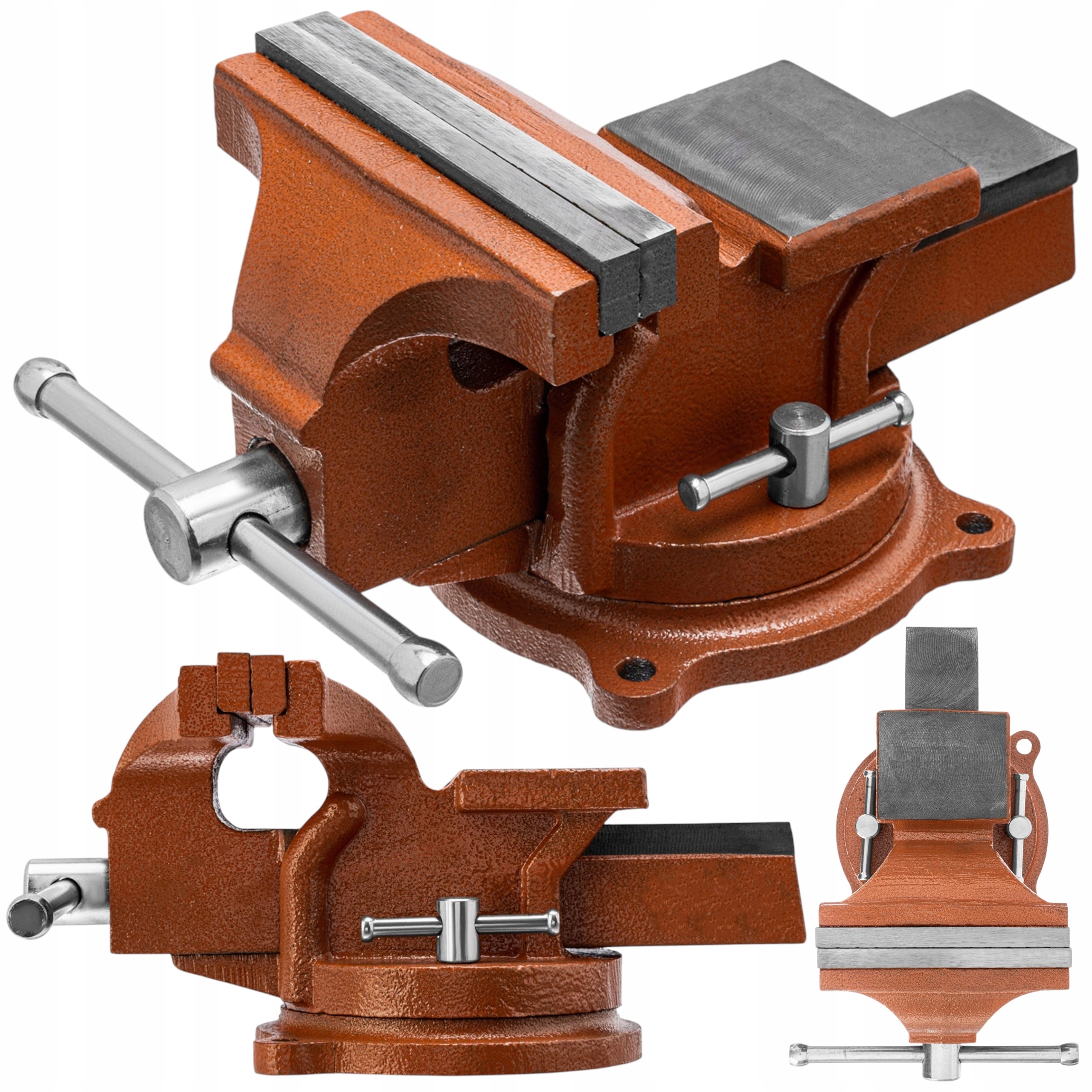 Imadło Ślusarskie 125mm Z Kowadłem Obrotowe 360st. Stołowe Mocne Solidne