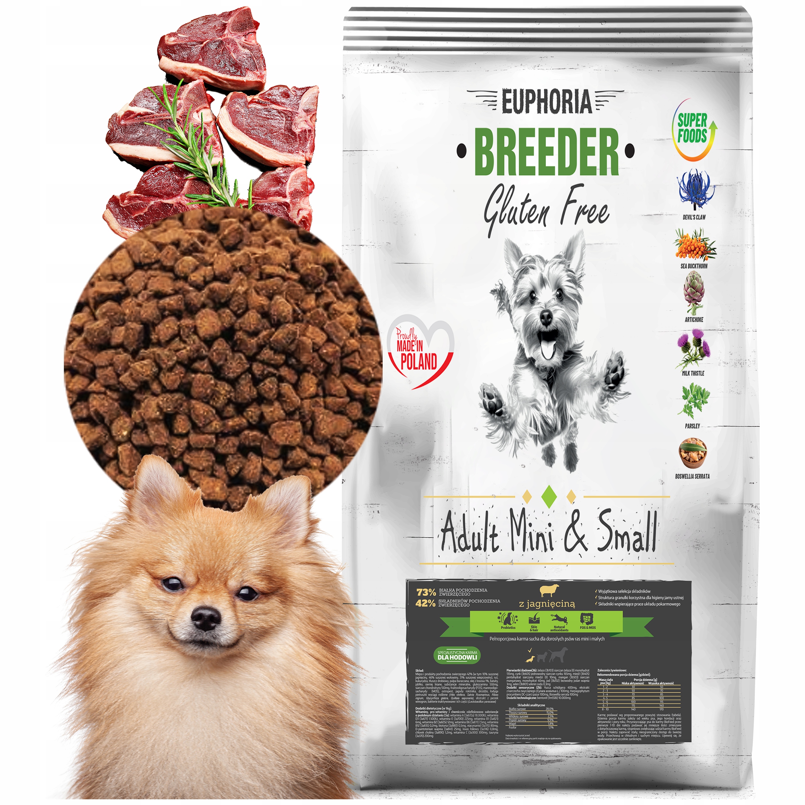 Levně BioFeed bezlepkové krmivo pro dospělé jehňata mini a malá jehňata 15 kg+ Bonus Multivitum